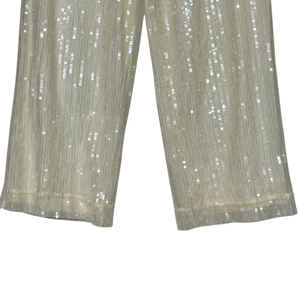 House of Harlow 1960 x REVOLVE Cream Sequin Wide Leg Pants| M